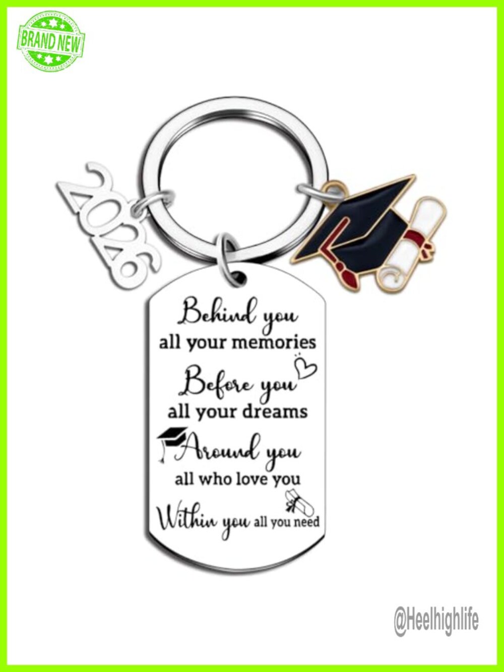 Aisity Class of 2026 Graduation Keychain Gift Senior Keepsake